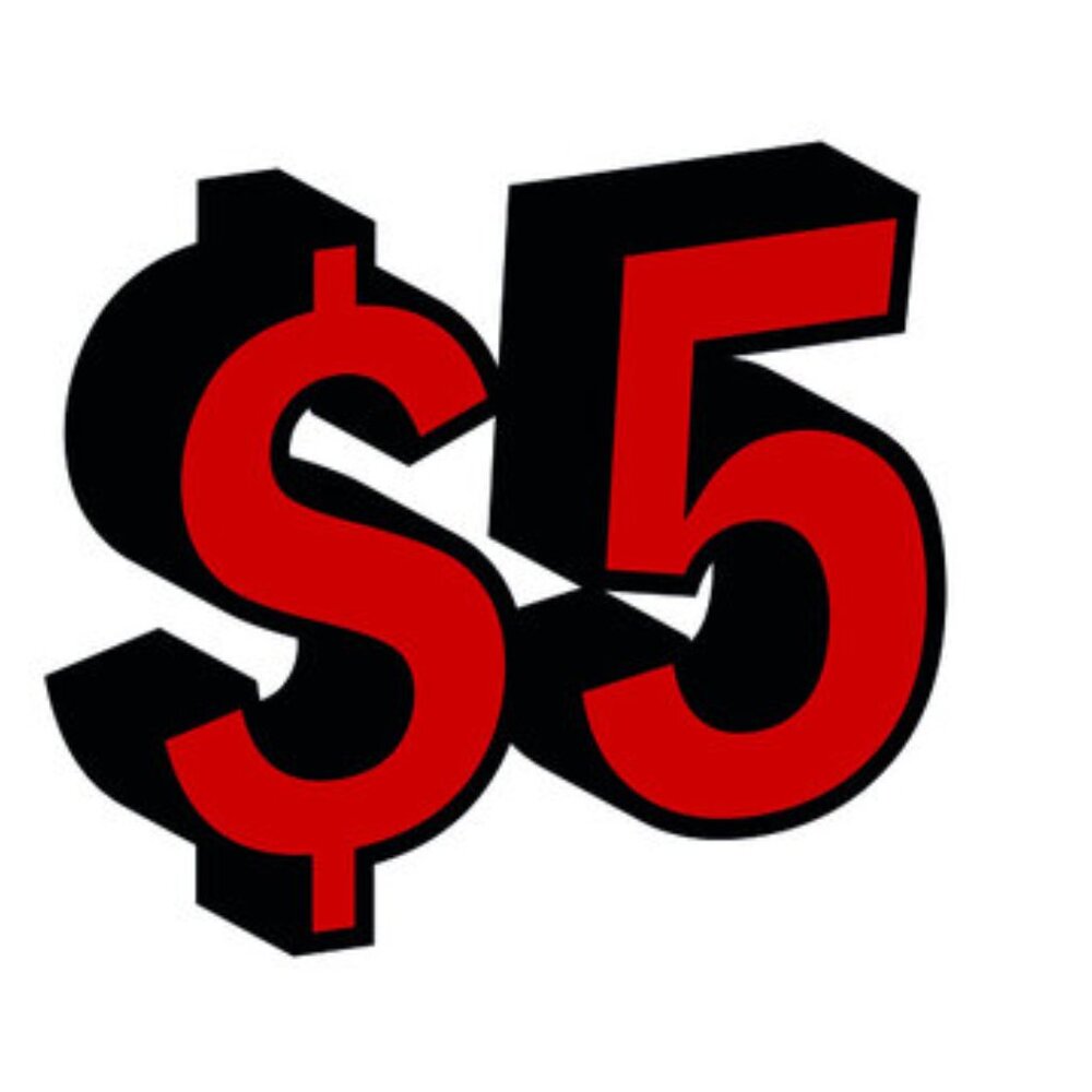 $5.00  unlisted items